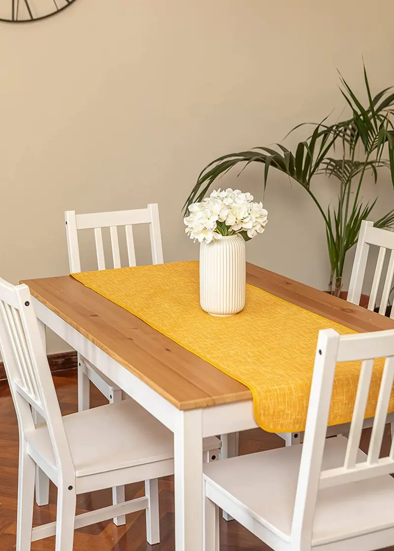 Runner rettangolare 40x140 in cotone e poliestere Shabby Chic serie Unito