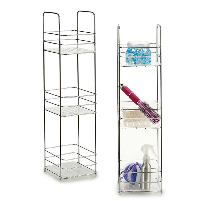Scaffale da Bagno Porta Tutto in Acciaio 16x16 H 63cm Porta Accessori Doccia Vasca
