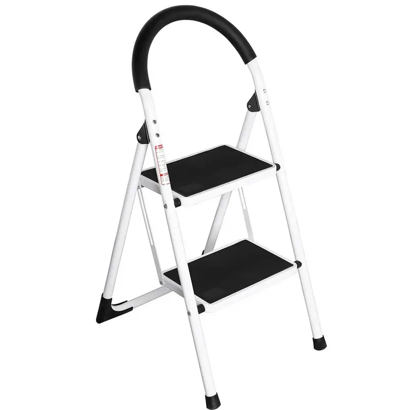 Scala Sgabello Pieghevole 2 Gradini Antiscivolo Metallo Verniciato max 150kg