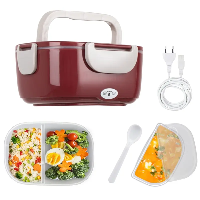 Scaldavivande Porta Pranzo Termico Elettrico Ricaricabile Portatile con Accessori Bordò