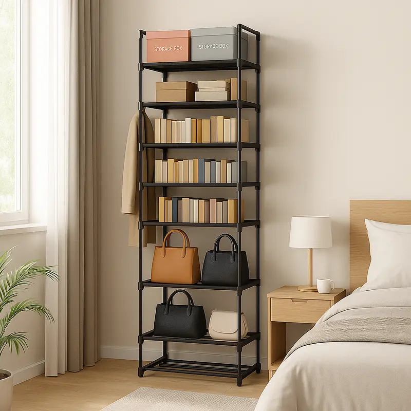 Scarpiera Modulabile 10Ripiani in Metallo Organizer Salvaspazio Scarpe Accessori