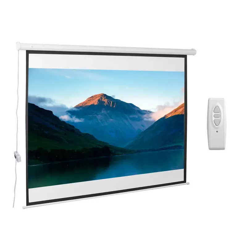 Schermo Proiezione Motorizzato e Avvolgibile 100 Pollici Bianco 203x152cm Telecomando