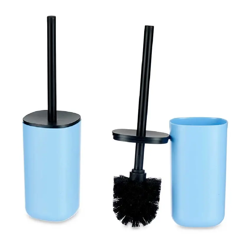 Scopino Per WC in Plastica Setole Antibatteriche e Chiusura ad Incastro Blu