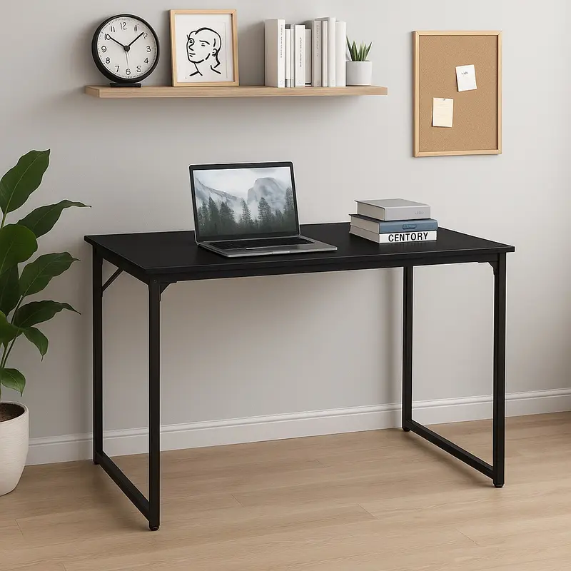 Scrivania Tavolo Porta PC Design Industriale Legno Metallo 120x60 Casa Ufficio