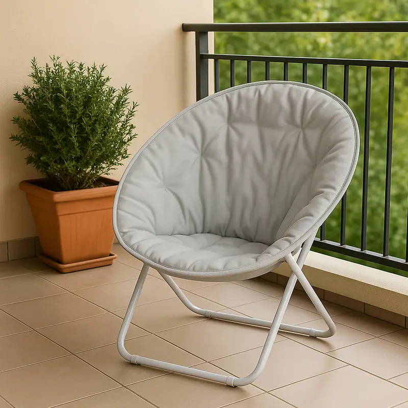 Sedia Pieghevole Relax Imbottita da Interno ed Esterno Salvaspazio 60x78 cm Sabbia