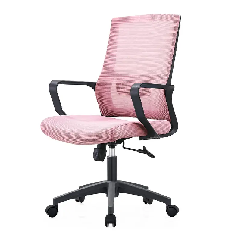 Sedia Scrivania Ufficio Protezione Lombare Traspirante Altezza Regolabile Rosa
