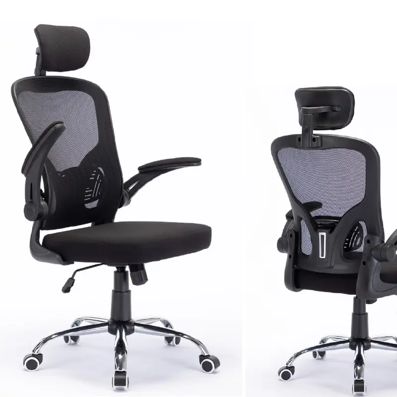Sedia Ufficio Ergonomica con Schienale Alto Poggiatesta e Braccioli Regolabili