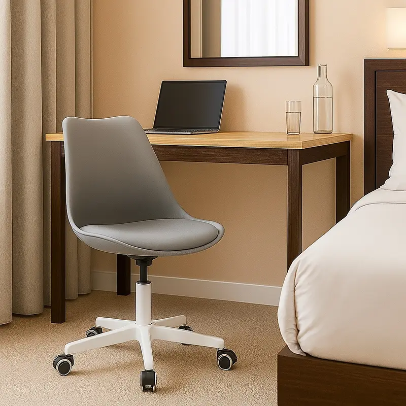 Sedia Ufficio Ergonomica Regolabile 4ruote Girevoli Design Moderno Grigio