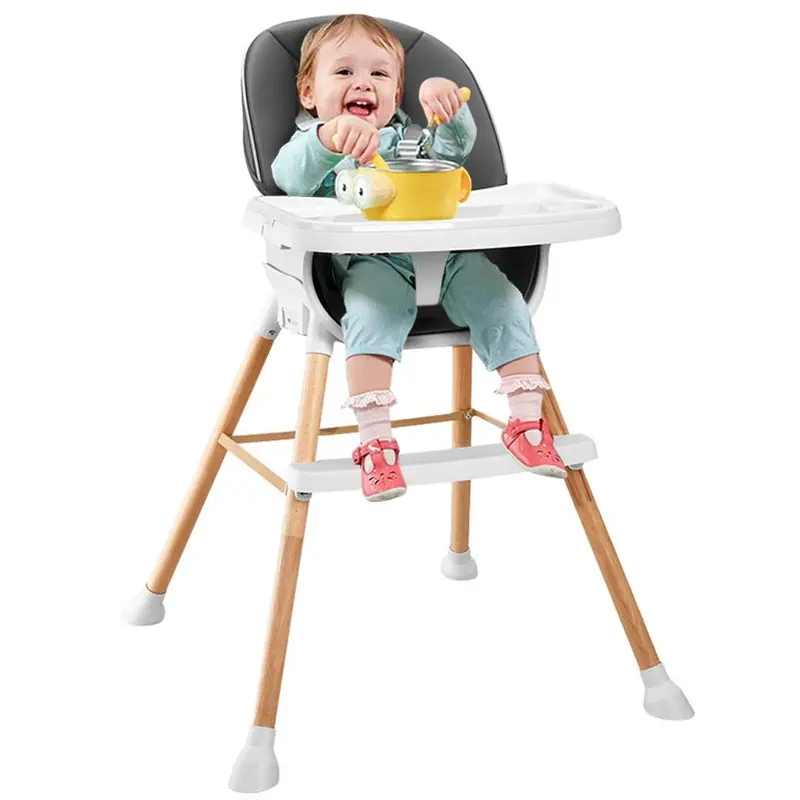 Seggiolone Pappa Bambino Neonato Altezza Regolabile Cinture di Sicurezza 5punti