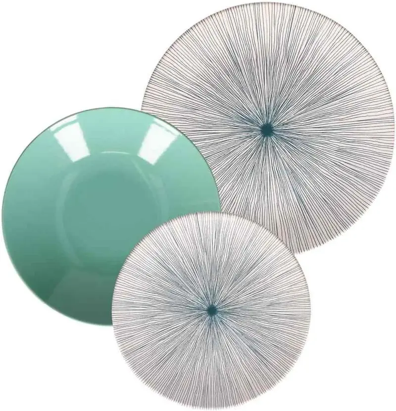 Servizio Piatti 18 Pezzi Warm On Me - Rose & Tulipani Stoneware
