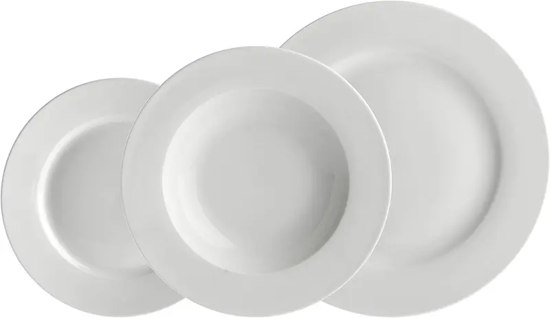 Servizio Piatti Essenziale Falda 12 Pezzi Bone China 4 Persone Design
