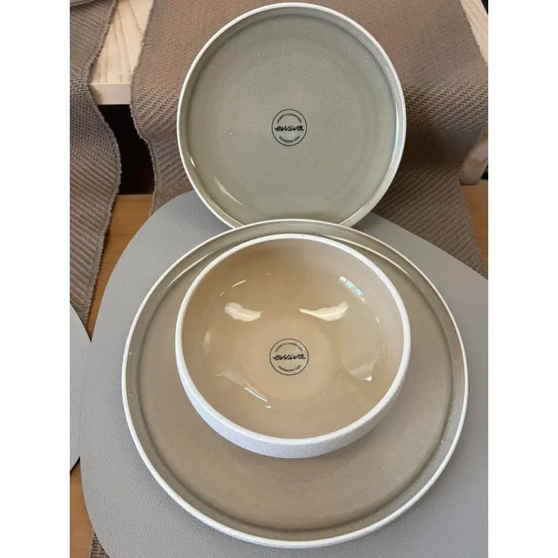 Servizio tavola Evviva Stones tortora - 12 pz
