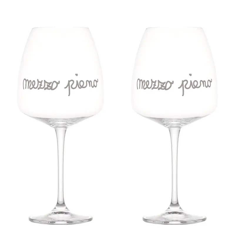 Set 2 Calici Rosso "Mezzo Pieno"