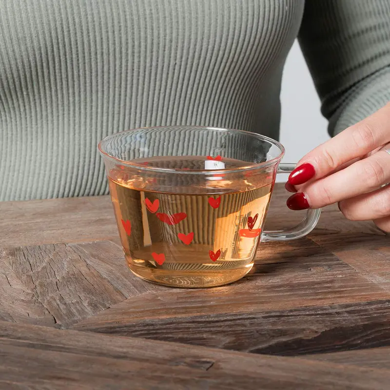 Set 2 Tazze 280ml "Tapezzeria Cuori" Rosso