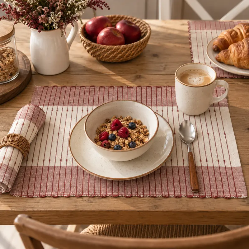 Set 2 Tovagliette Colazione Boho Red