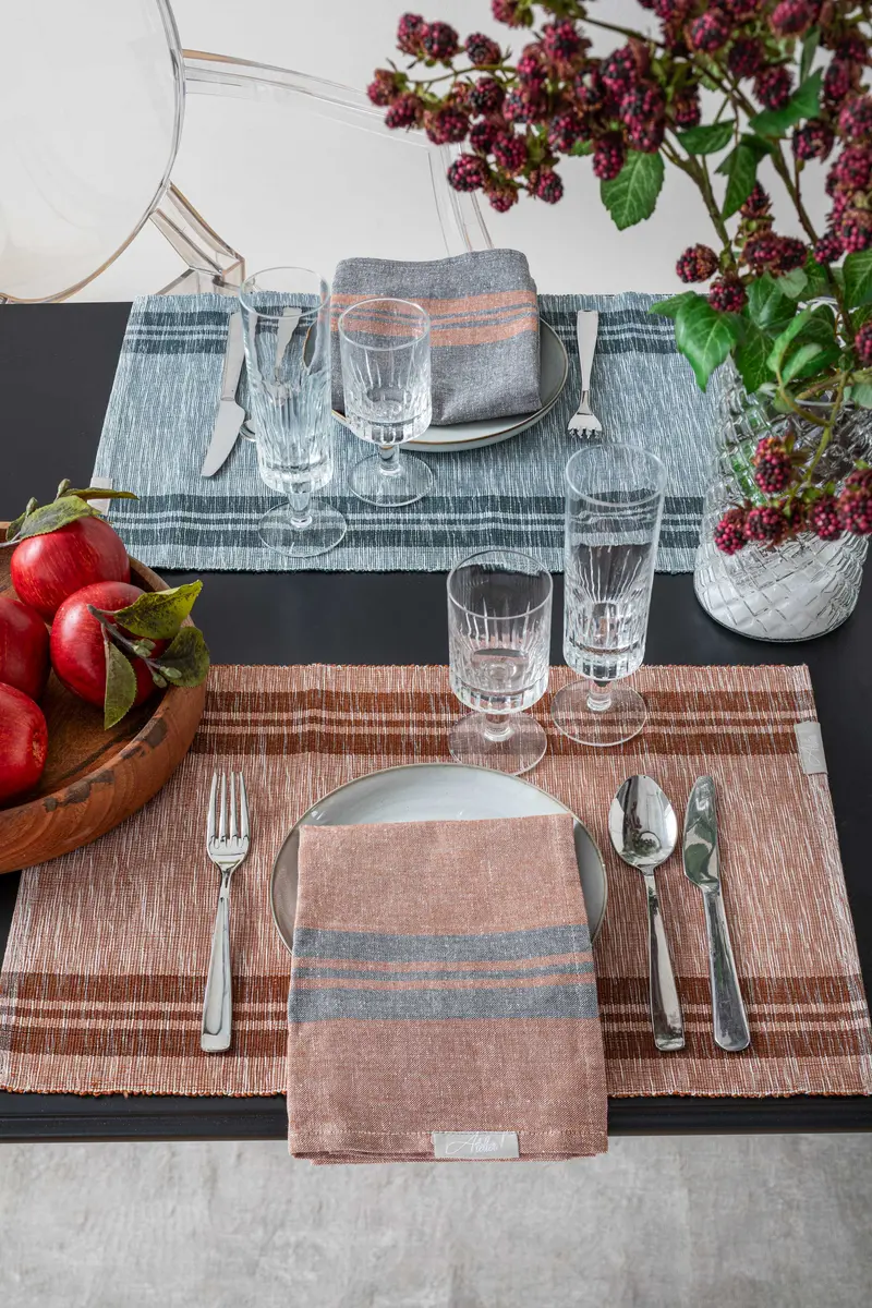 Set 2 Tovagliette Colazione in Cotone Stripes
