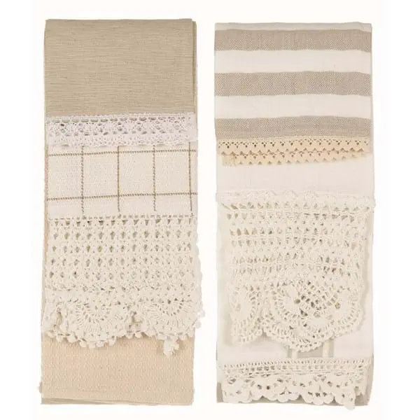 Set 3 canovacci cucina in cotone Blanc Mariclo'