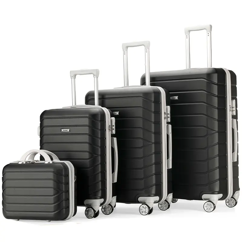 Set 4Valigie Rigide Ruote Easy roll Bagaglio mano Beauty Case Trolley Resistente