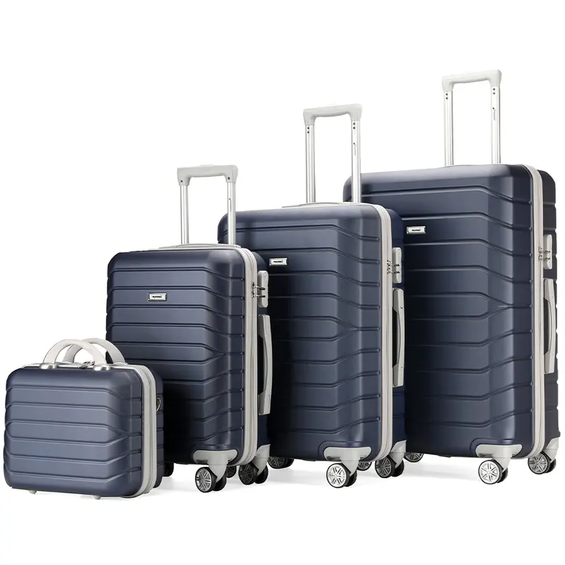 Set 4Valigie Rigide Ruote Easy roll Bagaglio mano Beauty Case Trolley Resistente