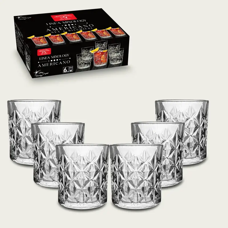 Set 6 Bicchieri in Vetro Americano 330cc