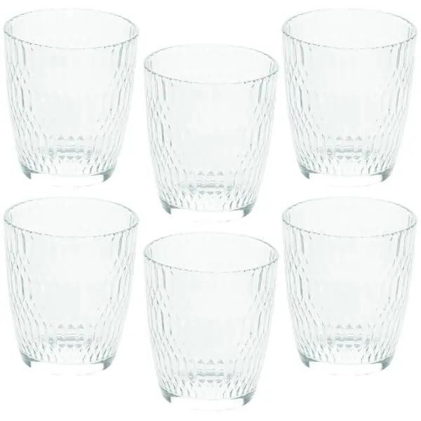 Set 6 Bicchieri in Vetro Seoul Trasparente 310cc