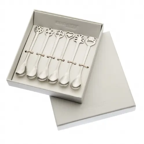Set 6 Cucchiaini Moka Portafortuna Bugatti - Acciaio