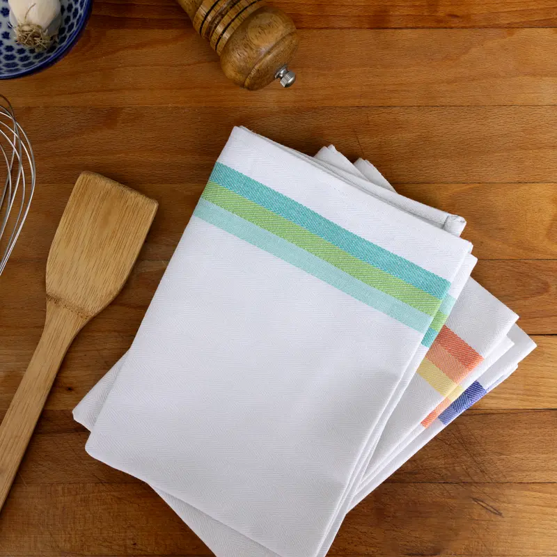 Set 6 Strofinacci cucina Horeca in puro cotone spigato super assorbenti 50x70 cm