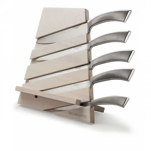 Set Ceppo Legno con 5 Coltelli Ergo Bugatti Trattoria