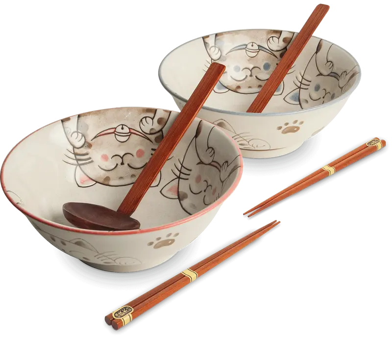 Set ciotole ramen Maneki Neko