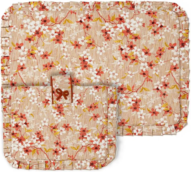 Set Copriforno e coprifornello Fiore imbottito set 1+1