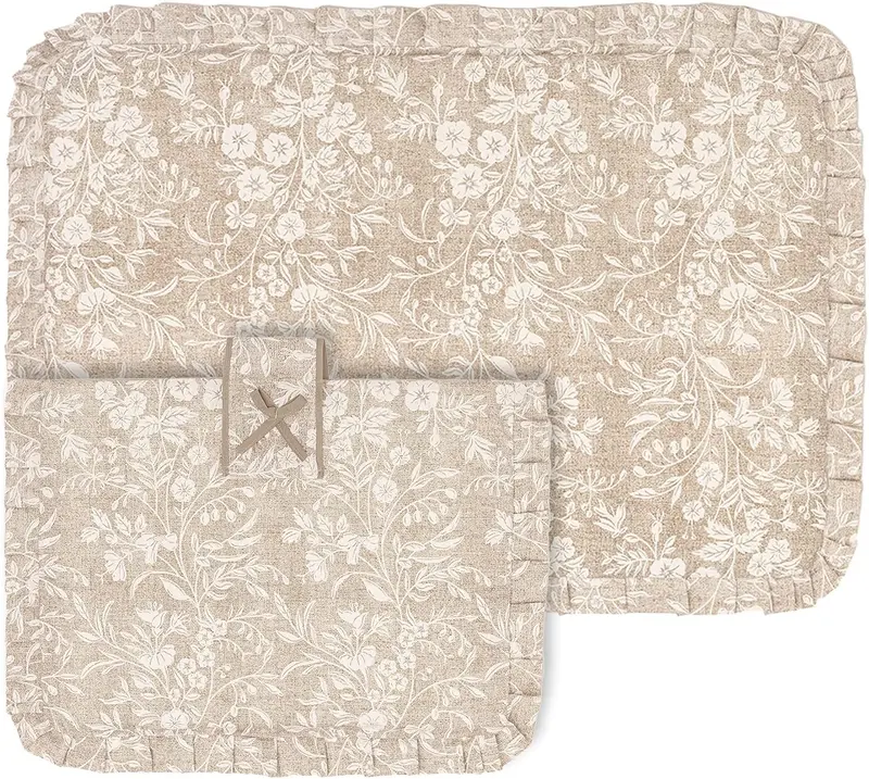 Set Copriforno e Coprifornello Imbottito rettangolare Lavabile linea Shabby Chic fantasia Edera