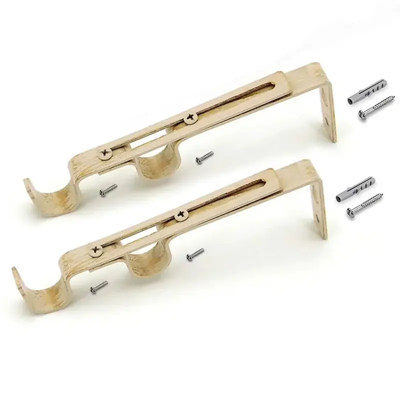 Set supporto in metallo per doppio bastone L'Atelier17 bianco/oro