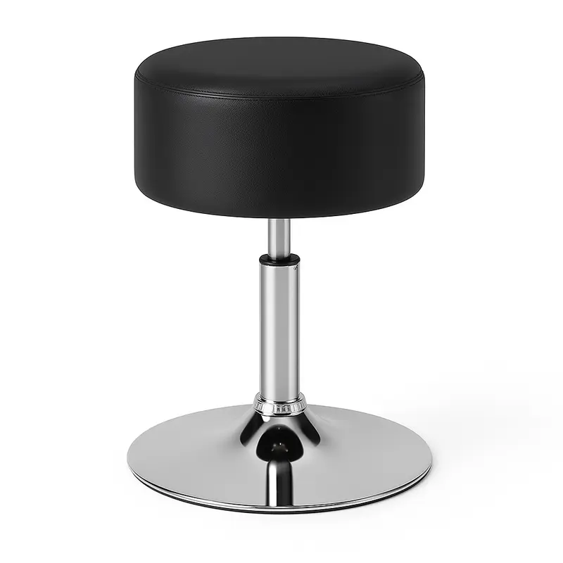 Sgabello Lavoro Make Up Toeletta Seduta Rotante Altezza Regolabile Comodo 130kg Nero