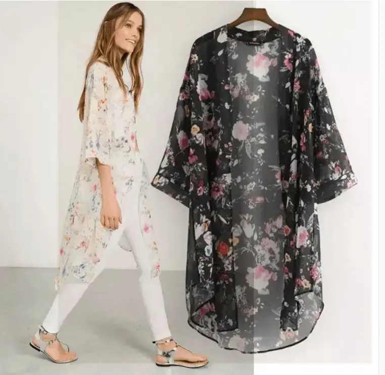 Shawls women dress flower print fashion Autumn coat