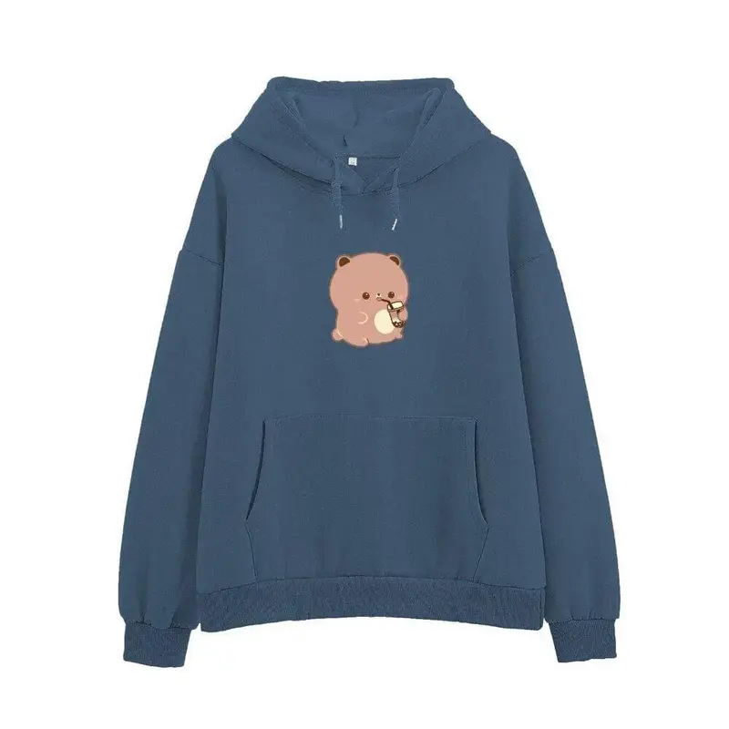 Simple Cartoon Printed Hoodie Female