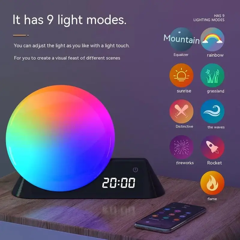 Simulated Sunrise And Sunset Colorful Alarm Clock