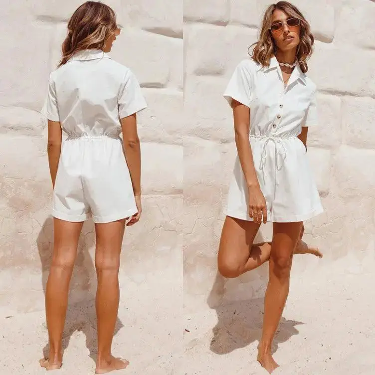 Single breasted high waist jumpsuit