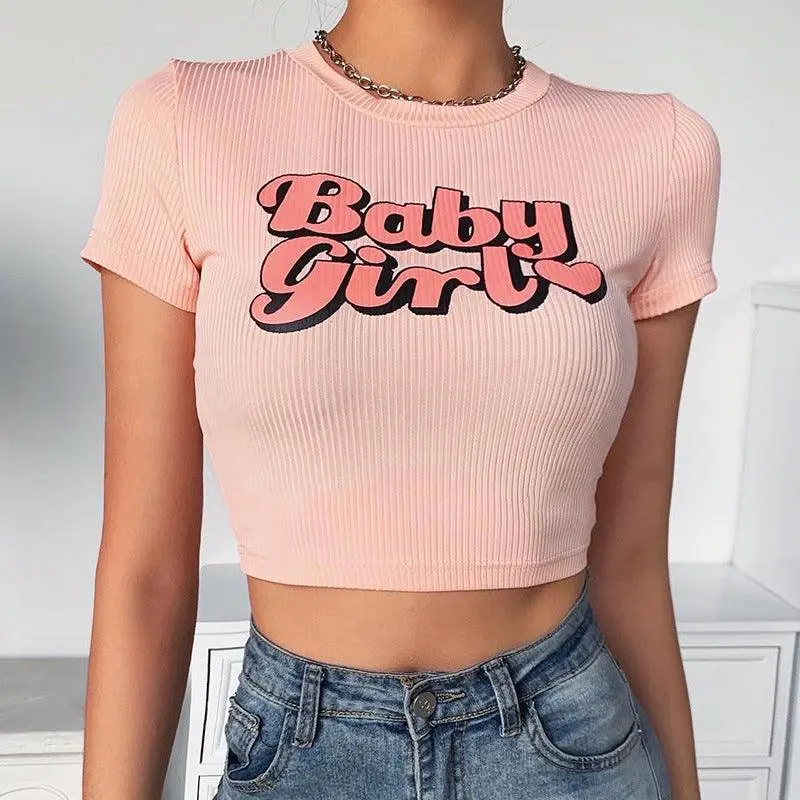 Slimming Short Umbilical Short-Sleeved T-shirt