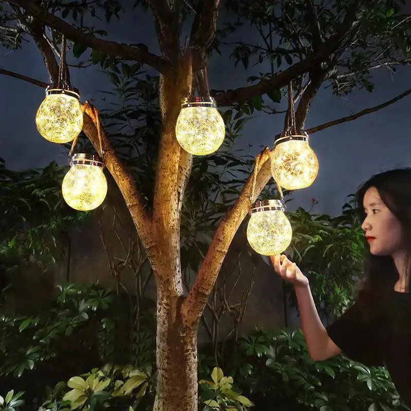 Solar Garden Light Outdoor Waterproof Hanging Light Balcony Garden Yard
