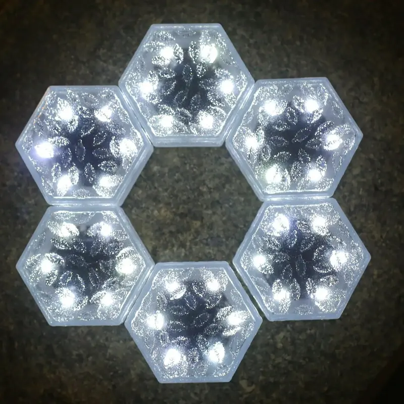 Solar LED Brick Light Outdoor Waterproof Garden Lamp Courtyard Step Atmosphere Hexagonal Buried Lighting