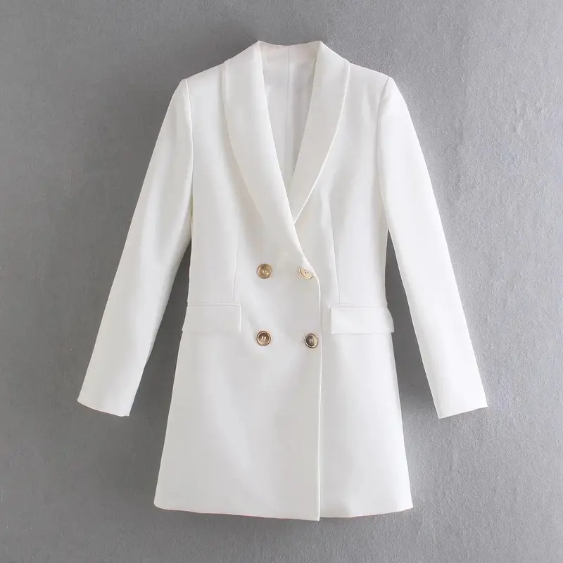 Solid Color Double Breasted Graceful Suit Jacket