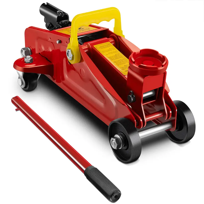 Sollevatore Crick a Carrello Idraulico 2T H120-320mm con Asta 37cm 4 ruote