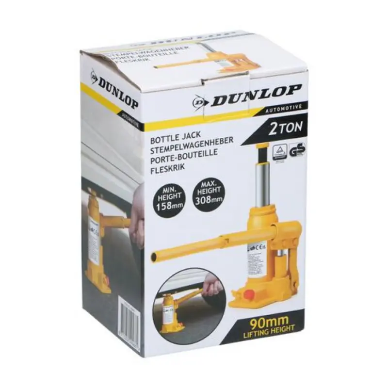 Sollevatore Crick Auto a Bottiglia Idraulico 2Ton. Altezza 158-308 mm Acciaio