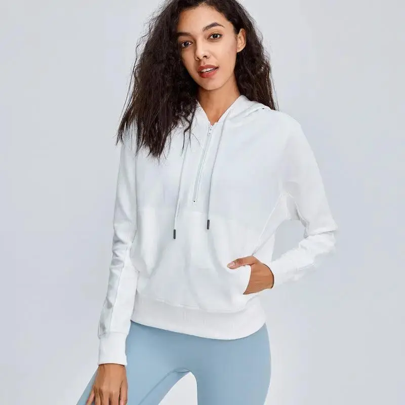 Sports Jacket Women'S Fall Winter Running Training Yoga Clothes Long-Sleeved Workout Clothes Tops Net Red Korean Hooded Sweater