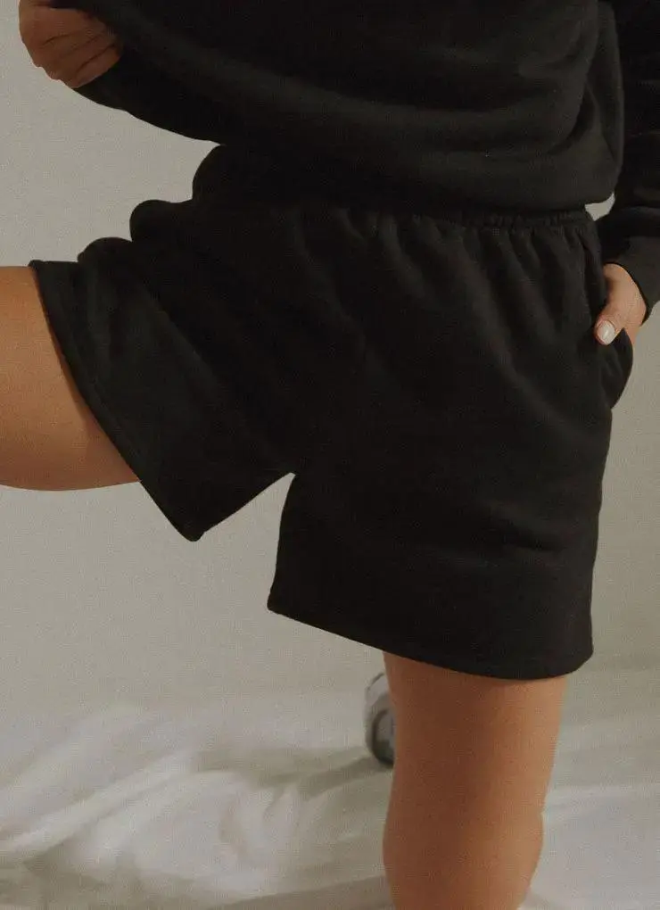 Sports Solid Color Elastic Waist Wide Leg Female Tracksuit Workout Bottoms Shorts
