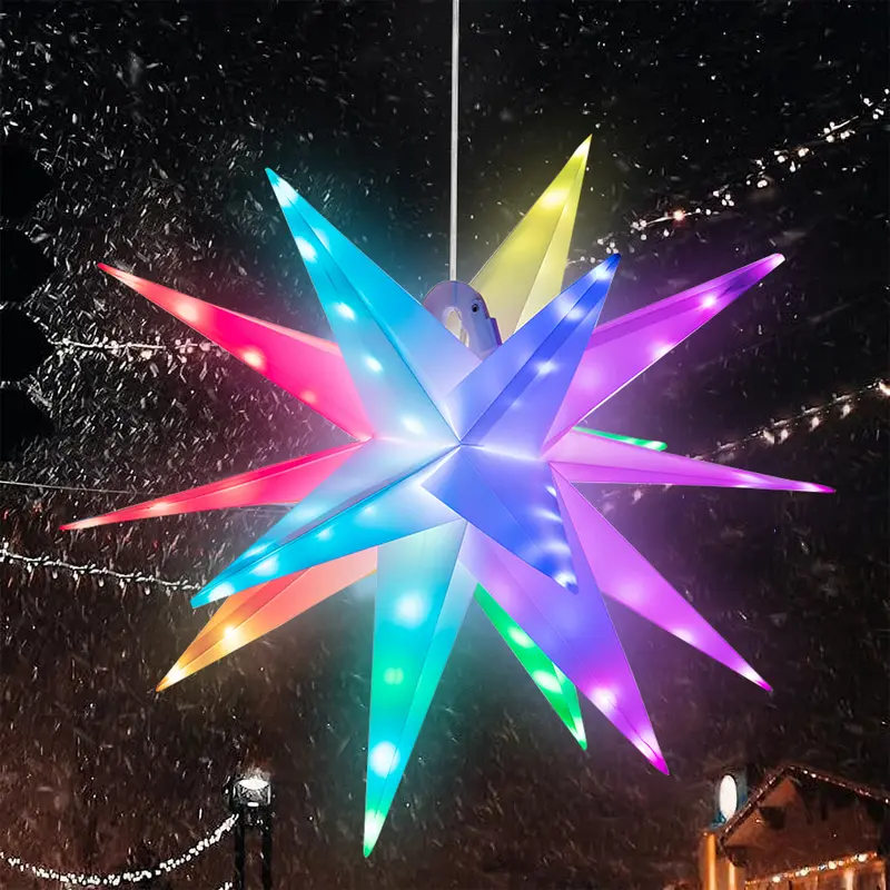 Stella Luminosa Natale Soffitto 50cm LED RGB Usb con App e Musica Sincronizzata
