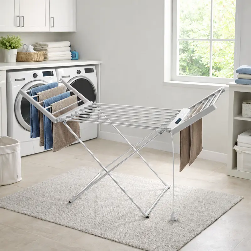 Stendibiancheria Elettrico Riscaldato 260W in Alluminio Pieghevole con Timer Lcd