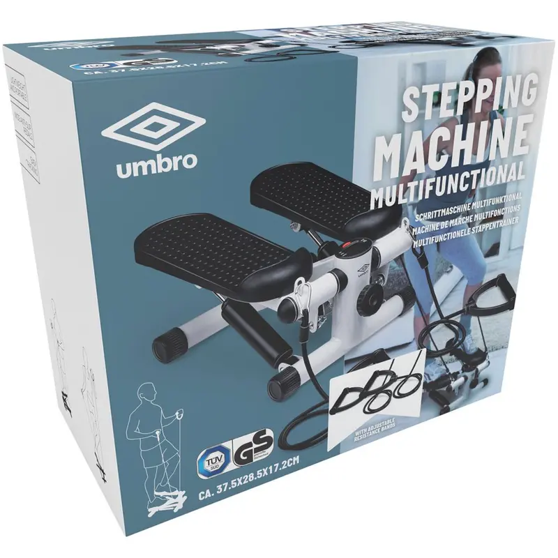 Stepper per Allenamento Palestra Fitness Umbro Display LCD e 2 Fasce Elastiche