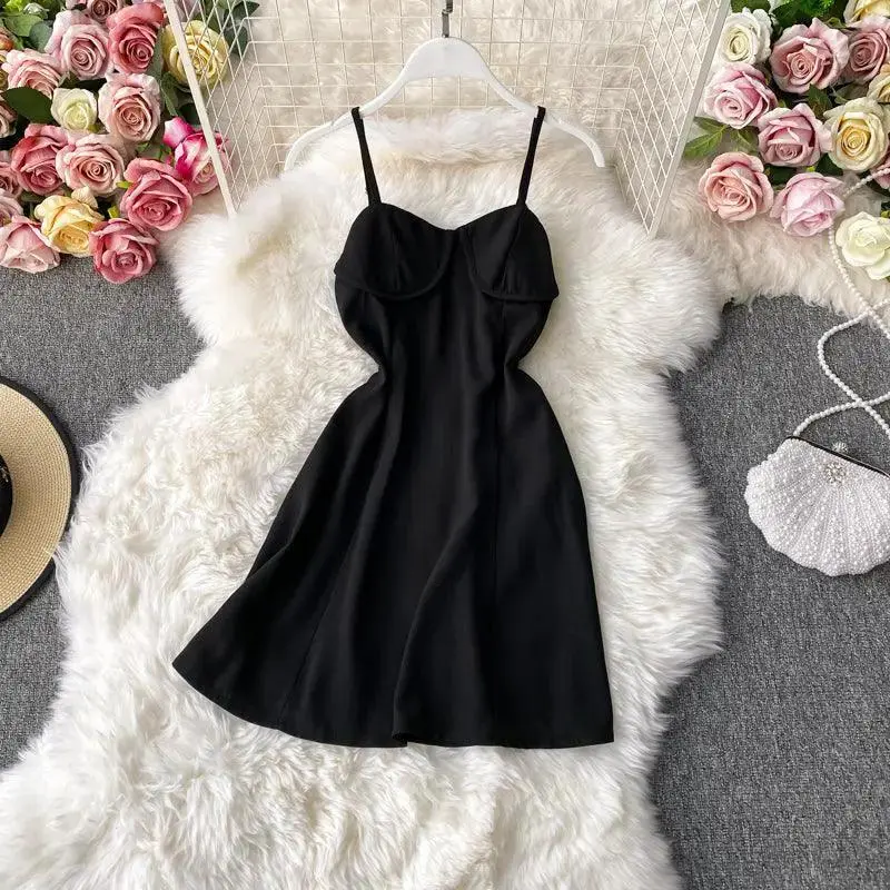 Strap Dress Lantern Sleeve Short Shirt Two-Piece Suit