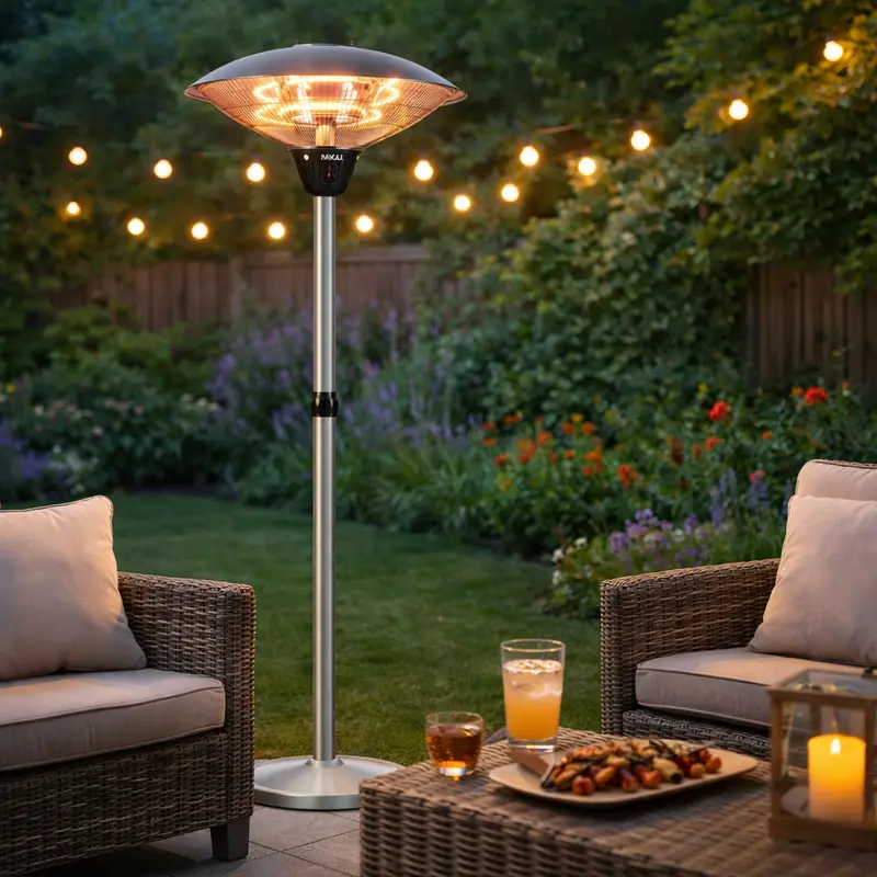 Stufa a Carbonio Patio Infrarossi Fungo Esterno 2000W Lampada Piantana IP34